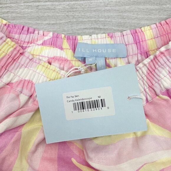 Hill House The Paz Linen Mini A Line Skirt Candy Kaleidoscope Pink Yellow M - Picture 4 of 8